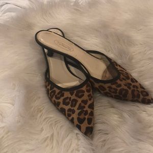 Animal print mules